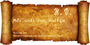 Mészáros Vulfia névjegykártya